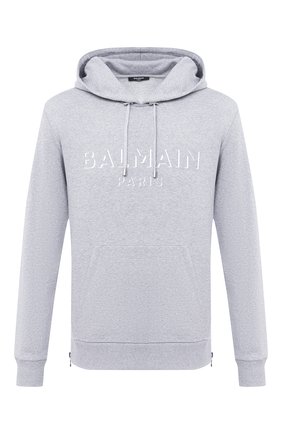 Мужской хлопковое худи BALMAIN серого цвета по цене 58900 руб., арт. UH13642/I364 | Фото 1 Мужской хлопковое худи BALMAIN серого цвета, арт. UH13642/I364 | Фото 1