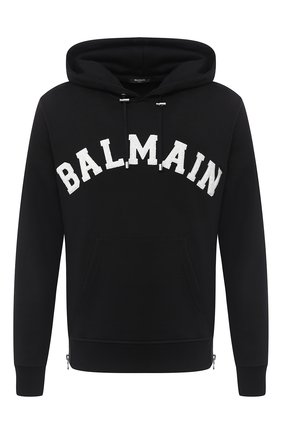 Мужской хлопковое худи BALMAIN черно-белого цвета по цене 87950 руб., арт. UH13642/I377 | Фото 1 Мужской хлопковое худи BALMAIN черно-белого цвета, арт. UH13642/I377 | Фото 1
