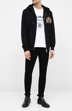 Мужская хлопковая толстовка BALMAIN черного цвета по цене 87950 руб., арт. UH13643/J928 | Фото 2 Мужская хлопковая толстовка BALMAIN черного цвета, арт. UH13643/J928 | Фото 2