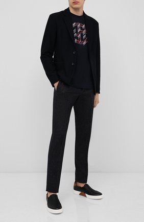 Мужская хлопковая футболка GIORGIO ARMANI темно-синего цвета по цене 38450 руб., арт. 6HST54/SJMCZ | Фото 2 Мужская хлопковая футболка GIORGIO ARMANI темно-синего цвета, арт. 6HST54/SJMCZ | Фото 2