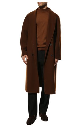 Мужские замшевые лоферы LORO PIANA темно-коричневого цвета по цене 88550 руб., арт. FAL2916 | Фото 2 Мужские замшевые лоферы LORO PIANA темно-коричневого цвета, арт. FAL2916 | Фото 2