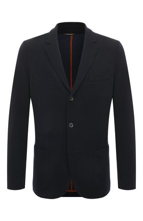 Мужской шерстяной пиджак LORO PIANA темно-синего цвета по цене 260500 руб., арт. FAI7802 | Фото 1 Мужской шерстяной пиджак LORO PIANA темно-синего цвета, арт. FAI7802 | Фото 1 (Материал внешний: Шерсть; Пиджаки М: Приталенный; 1-2-бортные: Однобортные; Длина (для топов): Стандартные; Рукава: Длинные; Кросс-КТ: Трикотаж; Случай: Повседневный; Стили: Кэжуэл; Региональные ограничения белый список (Axapta Mercury): RU)