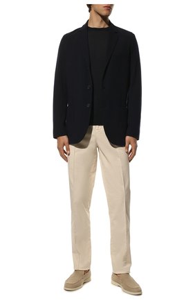 Мужской шерстяной пиджак LORO PIANA темно-синего цвета по цене 260500 руб., арт. FAI7802 | Фото 2 Мужской шерстяной пиджак LORO PIANA темно-синего цвета, арт. FAI7802 | Фото 2 (Материал внешний: Шерсть; Пиджаки М: Приталенный; 1-2-бортные: Однобортные; Длина (для топов): Стандартные; Рукава: Длинные; Кросс-КТ: Трикотаж; Случай: Повседневный; Стили: Кэжуэл; Региональные ограничения белый список (Axapta Mercury): RU)