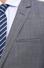 Мужской шерстяной костюм HUGO серого цвета, арт. 50433621 | Фото 6 (Материал внешний: Шерсть; Рукава: Длинные; Костюмы М: Однобортный; Стили: Классический)