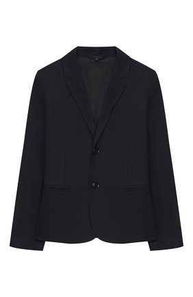 Детский пиджак EMPORIO ARMANI темно-синего цвета по цене 37350 руб., арт. 6H4GJH/4N4FZ | Фото 1 Детский пиджак EMPORIO ARMANI темно-синего цвета, арт. 6H4GJH/4N4FZ | Фото 1 (Материал подклада: Синтетический материал; Материал внешний: Синтетический материал, Вискоза; Рукава: Длинные; Кросс-КТ: пиджак; Мальчики-школьная форма: Пиджаки; Региональные ограничения белый список (Axapta Mercury): RU; Ростовка одежда: 10 - 11 лет | 140 - 146см, 13 - 15 лет | 158 см, 16 лет | 164 см, 4 года | 104 см, 5 лет | 110 см, 6 лет | 116 см, 7 лет | 122 см, 8 лет | 128 см, 9 лет | 134 см)
