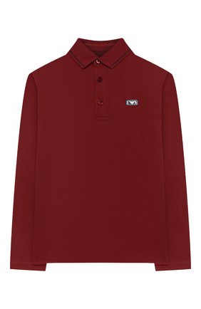 Детское хлопковое поло EMPORIO ARMANI красного цвета по цене 7695 руб., арт. 6H4FJ3/4J3TZ | Фото 1 Детское хлопковое поло EMPORIO ARMANI красного цвета, арт. 6H4FJ3/4J3TZ | Фото 1