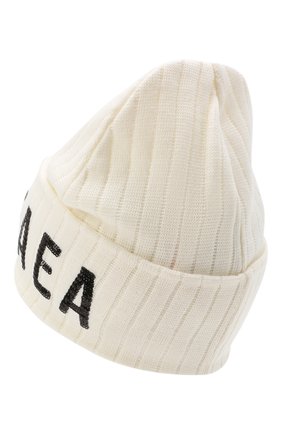Детского шерстяная шапка EMPORIO ARMANI белого цвета, арт. 394607/0A463 | Фото 2 (Материал: Шерсть, Текстиль; Региональные ограничения белый список (Axapta Mercury): RU)