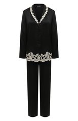Женская шелковая пижама LA PERLA черно-белого цвета, арт. 0051240 | Фото 1 (Материал внешний: Шелк)