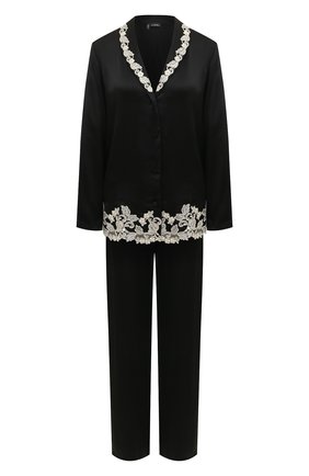 Женская шелковая пижама LA PERLA черного цвета по цене 175000 руб., арт. 0051240 | Фото 1
