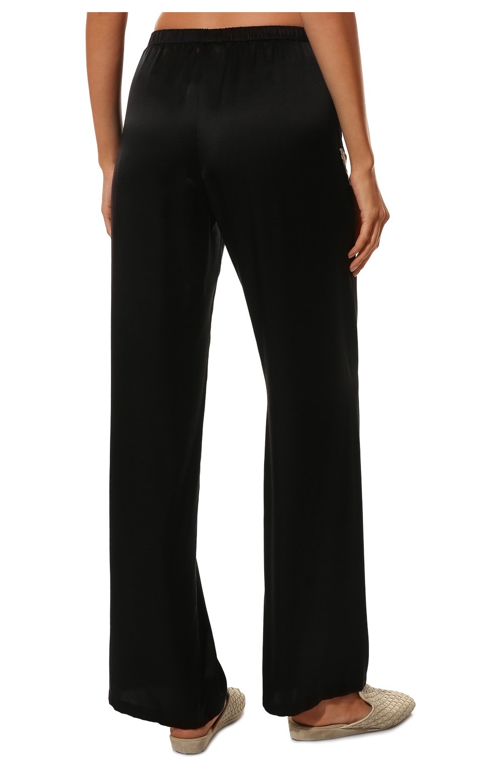 Женская шелковая пижама LA PERLA черно-белого цвета, арт. 0051240 | Фото 6 (Материал внешний: Шелк)