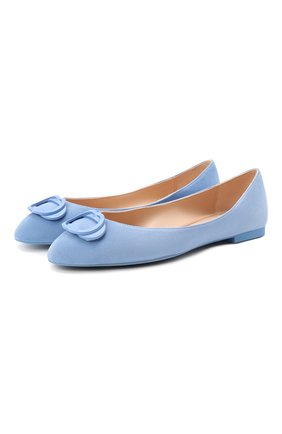 Женские замшевые балетки STUART WEITZMAN голубого цвета по цене 24600 руб., арт. S1997 | Фото 1 Женские замшевые балетки STUART WEITZMAN голубого цвета, арт. S1997 | Фото 1