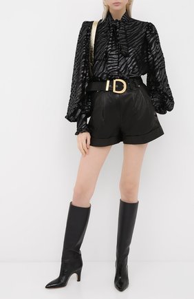 Женская блузка BALMAIN черного цвета по цене 145500 руб., арт. UF12680/X421 | Фото 2 Женская блузка BALMAIN черного цвета, арт. UF12680/X421 | Фото 2