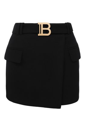 Женская шерстяная юбка BALMAIN черного цвета по цене 87100 руб., арт. UF14014/167L | Фото 1 Женская шерстяная юбка BALMAIN черного цвета, арт. UF14014/167L | Фото 1