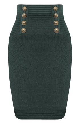 Женская юбка из вискозы BALMAIN зеленого цвета по цене 77350 руб., арт. UF14311/K110 | Фото 1 Женская юбка из вискозы BALMAIN зеленого цвета, арт. UF14311/K110 | Фото 1