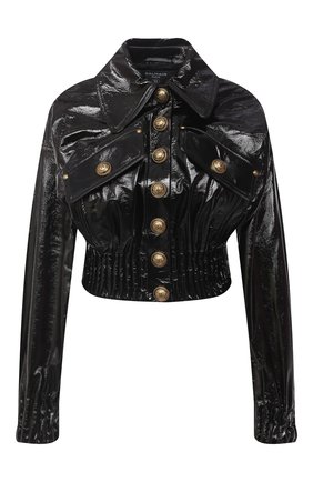 Женский кожаный бомбер BALMAIN черного цвета по цене 243500 руб., арт. UF18641/L040 | Фото 1 Женский кожаный бомбер BALMAIN черного цвета, арт. UF18641/L040 | Фото 1