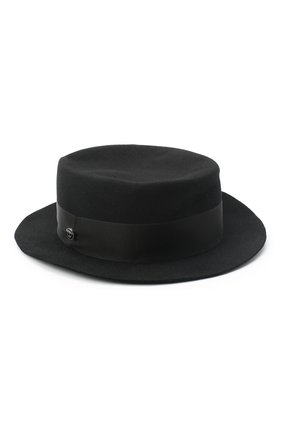 Женская фетровая шляпа GIORGIO ARMANI черного цвета, арт. 797403/0A522 | Фото 1 (Материал: Шерсть, Текстиль)