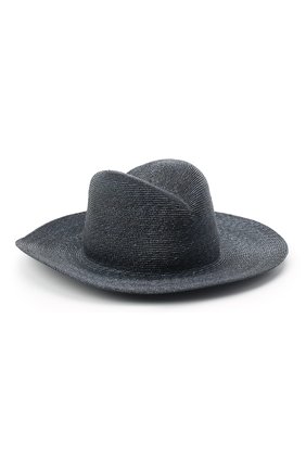 Женская соломенная шляпа GIORGIO ARMANI темно-синего цвета, арт. 797025/0A932 | Фото 1 (Материал: Растительное волокно)