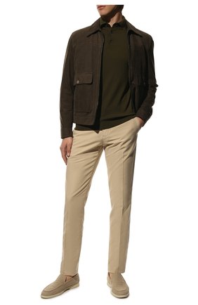 Мужское шерстяное поло LORO PIANA темно-зеленого цвета по цене 95800 руб., арт. FAI2551 | Фото 2 Мужское шерстяное поло LORO PIANA темно-зеленого цвета, арт. FAI2551 | Фото 2 (Материал внешний: Шерсть; Длина (для топов): Стандартные; Рукава: Длинные; Кросс-КТ: Трикотаж; Застежка: Пуговицы)