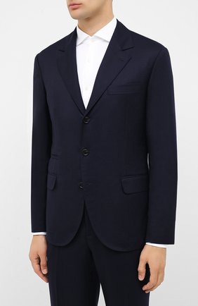 Мужской шерстяной костюм BRUNELLO CUCINELLI синего цвета по цене 224500 руб., арт. ME2267BT7A | Фото 2 Мужской шерстяной костюм BRUNELLO CUCINELLI синего цвета, арт. ME2267BT7A | Фото 2