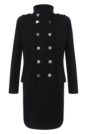 Мужской шерстяное пальто BALMAIN черного цвета по цене 271500 руб., арт. UH18419/W076 | Фото 1 Мужской шерстяное пальто BALMAIN черного цвета, арт. UH18419/W076 | Фото 1