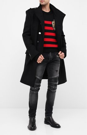 Мужской шерстяное пальто BALMAIN черного цвета по цене 271500 руб., арт. UH18419/W076 | Фото 2 Мужской шерстяное пальто BALMAIN черного цвета, арт. UH18419/W076 | Фото 2