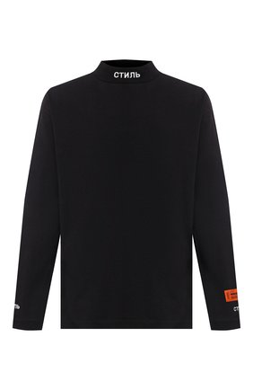 Мужская хлопковый лонгслив HERON PRESTON черного цвета по цене 21950 руб., арт. HMAB017F20JER0011001 | Фото 1 Мужская хлопковый лонгслив HERON PRESTON черного цвета, арт. HMAB017F20JER0011001 | Фото 1