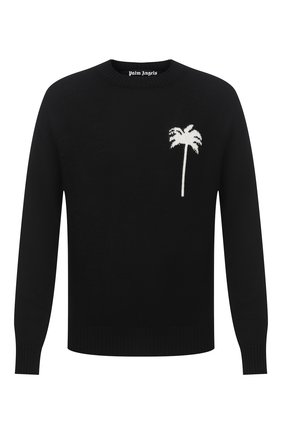 Мужской шерстяной свитер PALM ANGELS черного цвета по цене 57100 руб., арт. PMHE013E20KNI0011001 | Фото 1 Мужской шерстяной свитер PALM ANGELS черного цвета, арт. PMHE013E20KNI0011001 | Фото 1