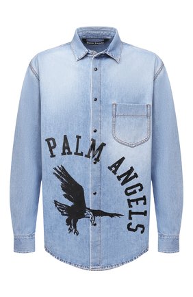 Мужская джинсовая рубашка PALM ANGELS синего цвета по цене 57100 руб., арт. PMYD008E20DEN0014010 | Фото 1 Мужская джинсовая рубашка PALM ANGELS синего цвета, арт. PMYD008E20DEN0014010 | Фото 1