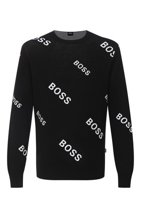 Мужской хлопковый джемпер BOSS черно-белого цвета по цене 16000 руб., арт. 50436626 | Фото 1 Мужской хлопковый джемпер BOSS черно-белого цвета, арт. 50436626 | Фото 1