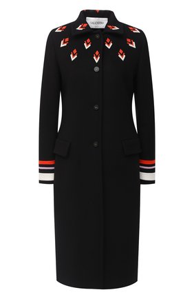 Женское шерстяное пальто VALENTINO черного цвета по цене 487000 руб., арт. UB3CA4T515E | Фото 1 Женское шерстяное пальто VALENTINO черного цвета, арт. UB3CA4T515E | Фото 1
