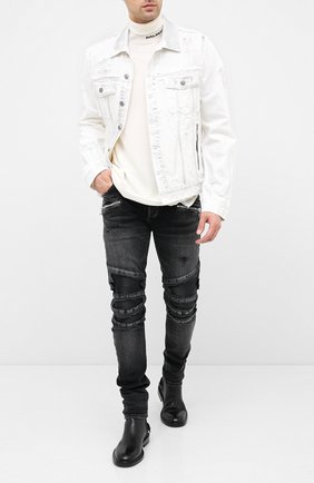 Мужской шерстяной свитер BALMAIN белого цвета по цене 86100 руб., арт. UH13410/K010 | Фото 2 Мужской шерстяной свитер BALMAIN белого цвета, арт. UH13410/K010 | Фото 2 (Материал внешний: Шерсть; Рукава: Длинные; Принт: Без принта, С принтом; Мужское Кросс-КТ: Свитер-одежда; Длина (для топов): Удлиненные)