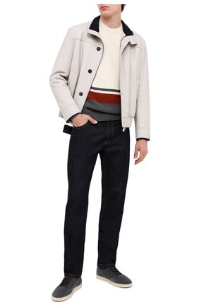Мужской кашемировый свитер LORO PIANA белого цвета по цене 207000 руб., арт. FAL3171 | Фото 2 Мужской кашемировый свитер LORO PIANA белого цвета, арт. FAL3171 | Фото 2
