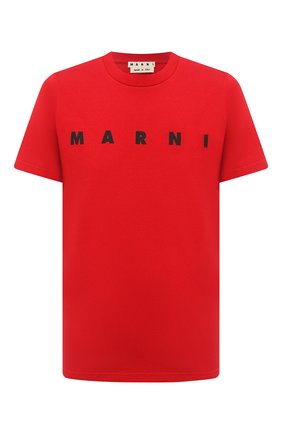 Мужская хлопковая футболка MARNI красного цвета по цене 22600 руб., арт. HUMU0170P0/S22763 | Фото 1 Мужская хлопковая футболка MARNI красного цвета, арт. HUMU0170P0/S22763 | Фото 1