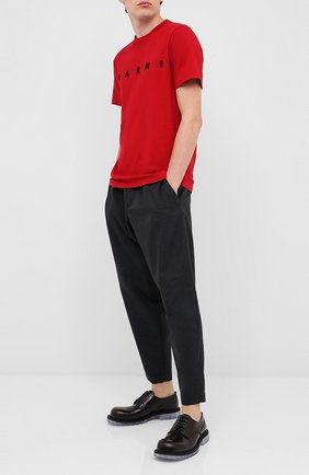Мужская хлопковая футболка MARNI красного цвета по цене 22600 руб., арт. HUMU0170P0/S22763 | Фото 2 Мужская хлопковая футболка MARNI красного цвета, арт. HUMU0170P0/S22763 | Фото 2