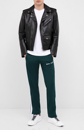 Мужской брюки PALM ANGELS темно-зеленого цвета по цене 29850 руб., арт. PMCA007E20FAB0015501 | Фото 2 Мужской брюки PALM ANGELS темно-зеленого цвета, арт. PMCA007E20FAB0015501 | Фото 2