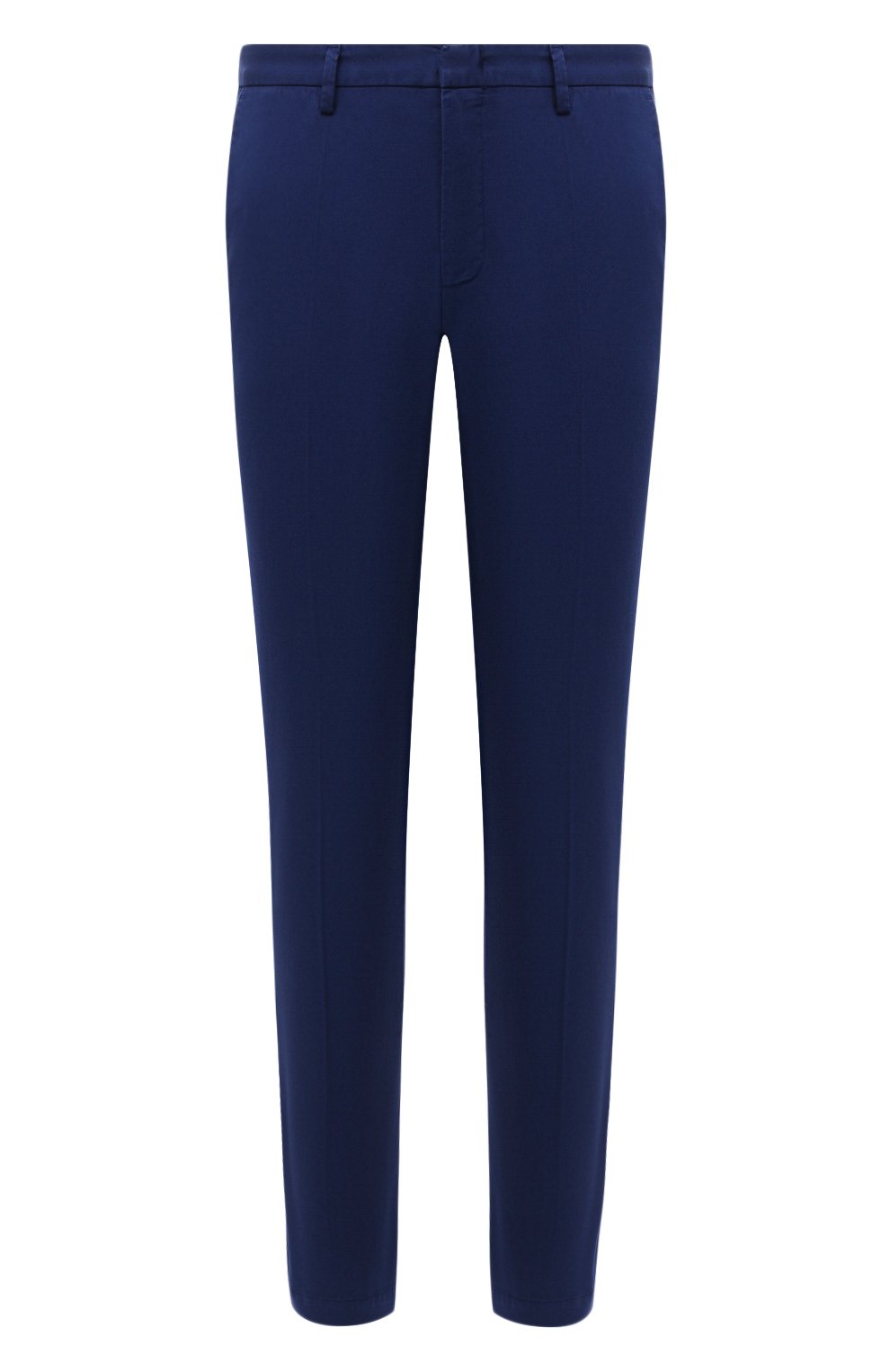 Мужские хлопковые брюки BOSS темно-синего цвета, арт. 50410310 | Фото 1 (Силуэт М (брюки): Чиносы; Длина (брюки, джинсы): Стандартные; Случай: Повседневный; Материал внешний: Хлопок; Стили: Кэжуэл)