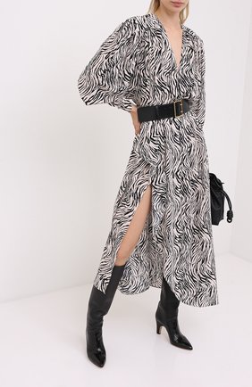 Женское хлопковое платье ISABEL MARANT черно-белого цвета по цене 120500 руб., арт. R01783-20A026I/BLAINEA | Фото 2 Женское хлопковое платье ISABEL MARANT черно-белого цвета, арт. R01783-20A026I/BLAINEA | Фото 2