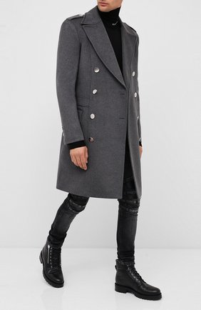 Мужской кашемировое пальто BALMAIN серого цвета по цене 328500 руб., арт. UH18090/W070 | Фото 2 Мужской кашемировое пальто BALMAIN серого цвета, арт. UH18090/W070 | Фото 2