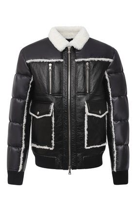 Мужской комбинированный бомбер BALMAIN черно-белого цвета по цене 248500 руб., арт. UH18154/Z318 | Фото 1 Мужской комбинированный бомбер BALMAIN черно-белого цвета, арт. UH18154/Z318 | Фото 1
