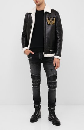 Мужские кожаные ботинки BALMAIN черного цвета по цене 95450 руб., арт. UM1C148/LGLS | Фото 2 Мужские кожаные ботинки BALMAIN черного цвета, арт. UM1C148/LGLS | Фото 2