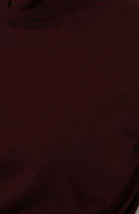 Женская водолазка из кашемира и шелка VALENTINO бордового цвета, арт. UB3KC17A5S7 | Фото 5 (Женское Кросс-КТ: Водолазка-одежда; Материал внешний: Шерсть, Шелк, Кашемир; Рукава: Длинные; Длина (для топов): Стандартные; Стили: Кэжуэл)