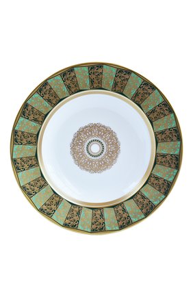 Суповая тарелка eventail vert BERNARDAUD зеленого цвета, арт. 1848/21461 | Фото 1 (Интерьер_коллекция: Eventail Vert; Ограничения доставки: fragile-2)