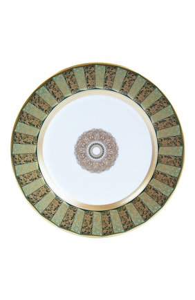 Тарелка для хлеба и масла eventail vert  BERNARDAUD зеленого цвета, арт. 1848/21460 | Фото 1 (Интерьер_коллекция: Eventail Vert; Ограничения доставки: fragile-2)