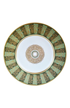 Сервировочная тарелка eventail vert  BERNARDAUD зеленого цвета, арт. 1848/6189 | Фото 1 (Интерьер_коллекция: Eventail Vert; Ограничения доставки: fragile-2)