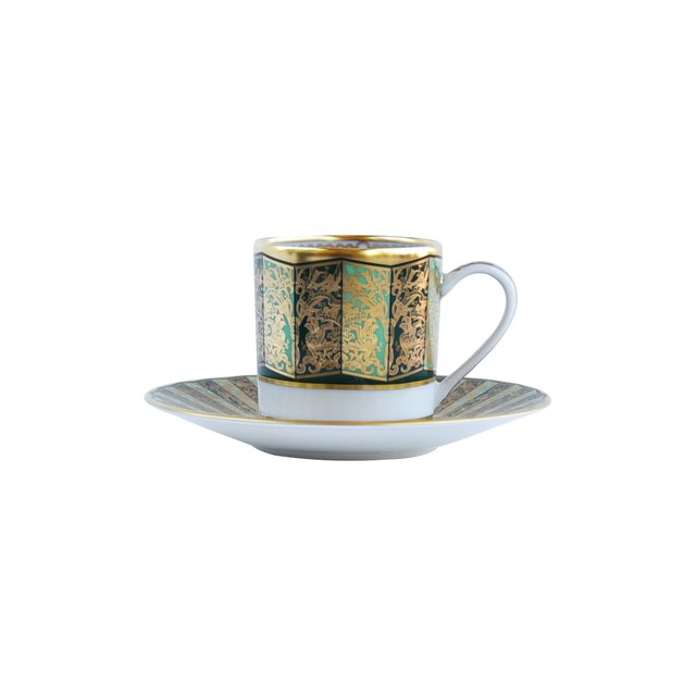 фото Кофейная чашка с блюдцем eventail vert bernardaud