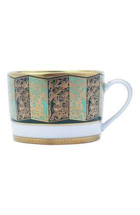 Чайная чашка с блюдцем eventail vert  BERNARDAUD зеленого цвета, арт. 1848/91 | Фото 2 (Интерьер_коллекция: Eventail Vert; Ограничения доставки: fragile-2)
