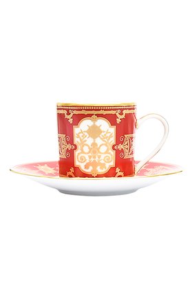 Кофейная чашка с блюдцем aux rois rouge BERNARDAUD красного цвета по цене 31250 руб., арт. G653/79 | Фото 1 Кофейная чашка с блюдцем aux rois rouge BERNARDAUD красного цвета, арт. G653/79 | Фото 1