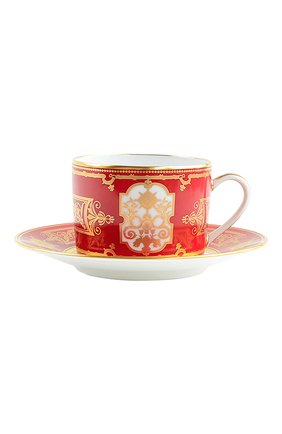 Мужская чайная чашка с блюдцем aux rois rouge BERNARDAUD красного цвета по цене 34350 руб., арт. G653/91 | Фото 1 Мужская чайная чашка с блюдцем aux rois rouge BERNARDAUD красного цвета, арт. G653/91 | Фото 1