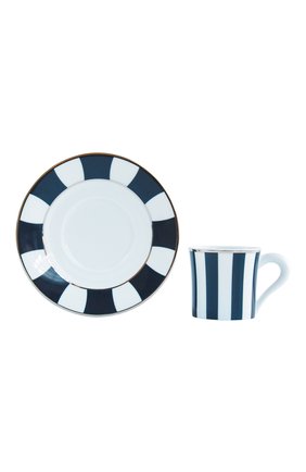Кофейная чашка с блюдцем galerie royal bleu nuit BERNARDAUD темно-синего цвета, арт. 1856/79 | Фото 1 (Ограничения доставки: fragile-2)