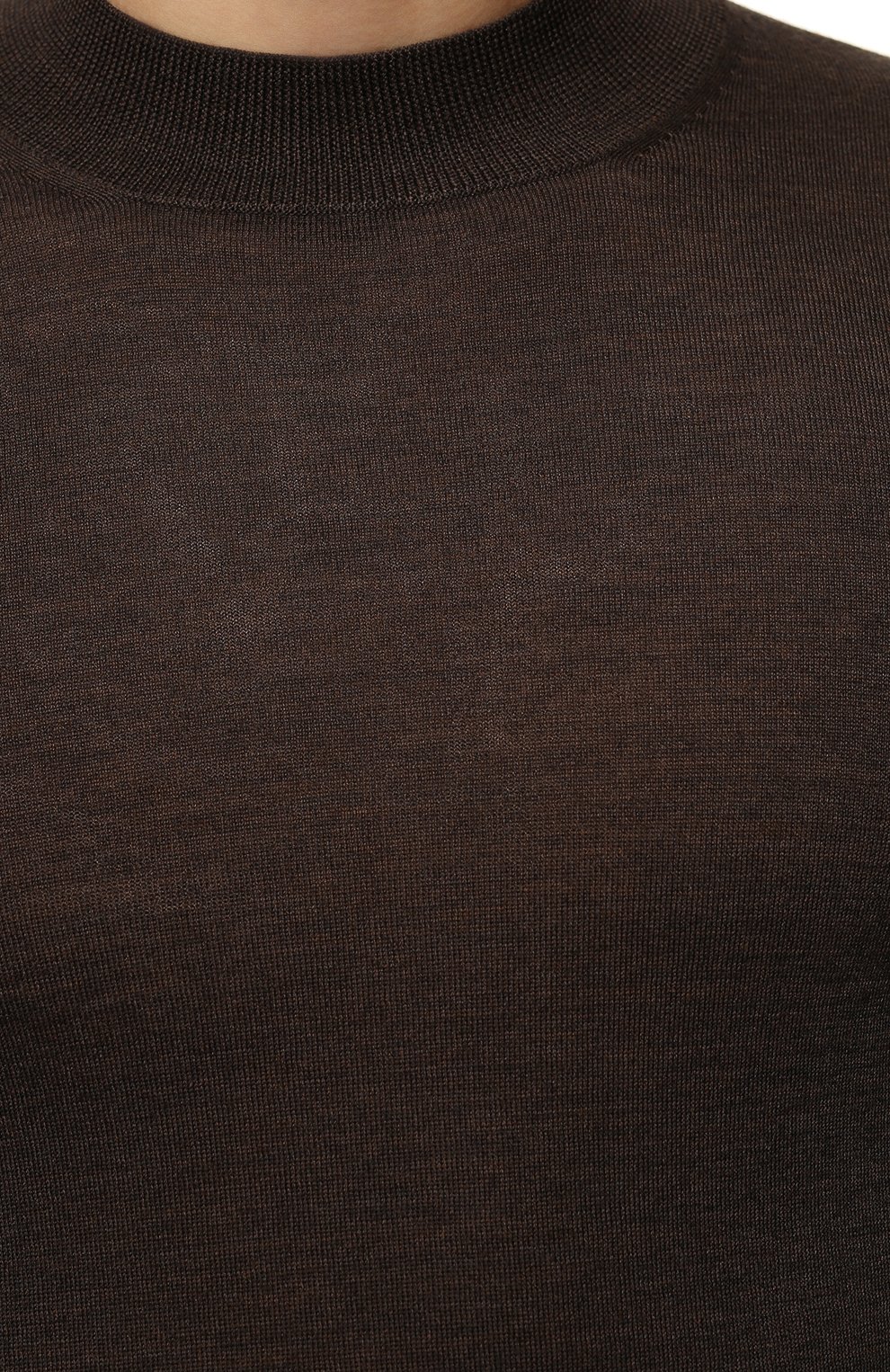 Мужской шерстяная водолазка GRAN SASSO темно-коричневого цвета, арт. 45154/14790 | Фото 5 (Материал внешний: Шерсть; Рукава: Длинные; Принт: Без принта; Длина (для топов): Стандартные; Мужское Кросс-КТ: Водолазка-одежда)